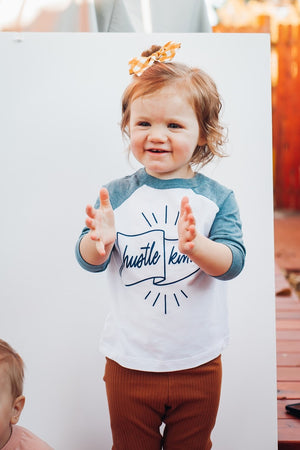 Hustle Banner- HK Toddler 3/4 Sleeve Baseball tee