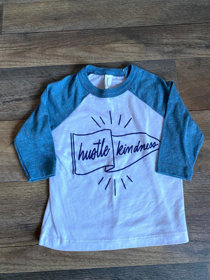 Hustle Banner- HK Toddler 3/4 Sleeve Baseball tee