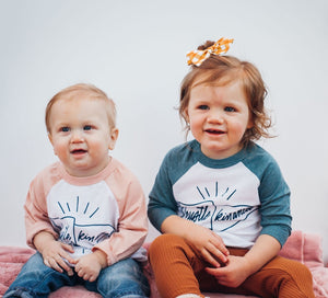 Hustle Banner- HK Toddler 3/4 Sleeve Baseball tee