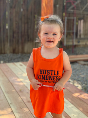 Orange/Navy youth tank top
