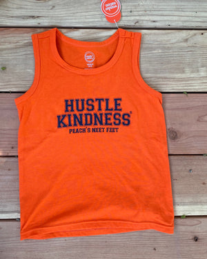 Orange/Navy youth tank top