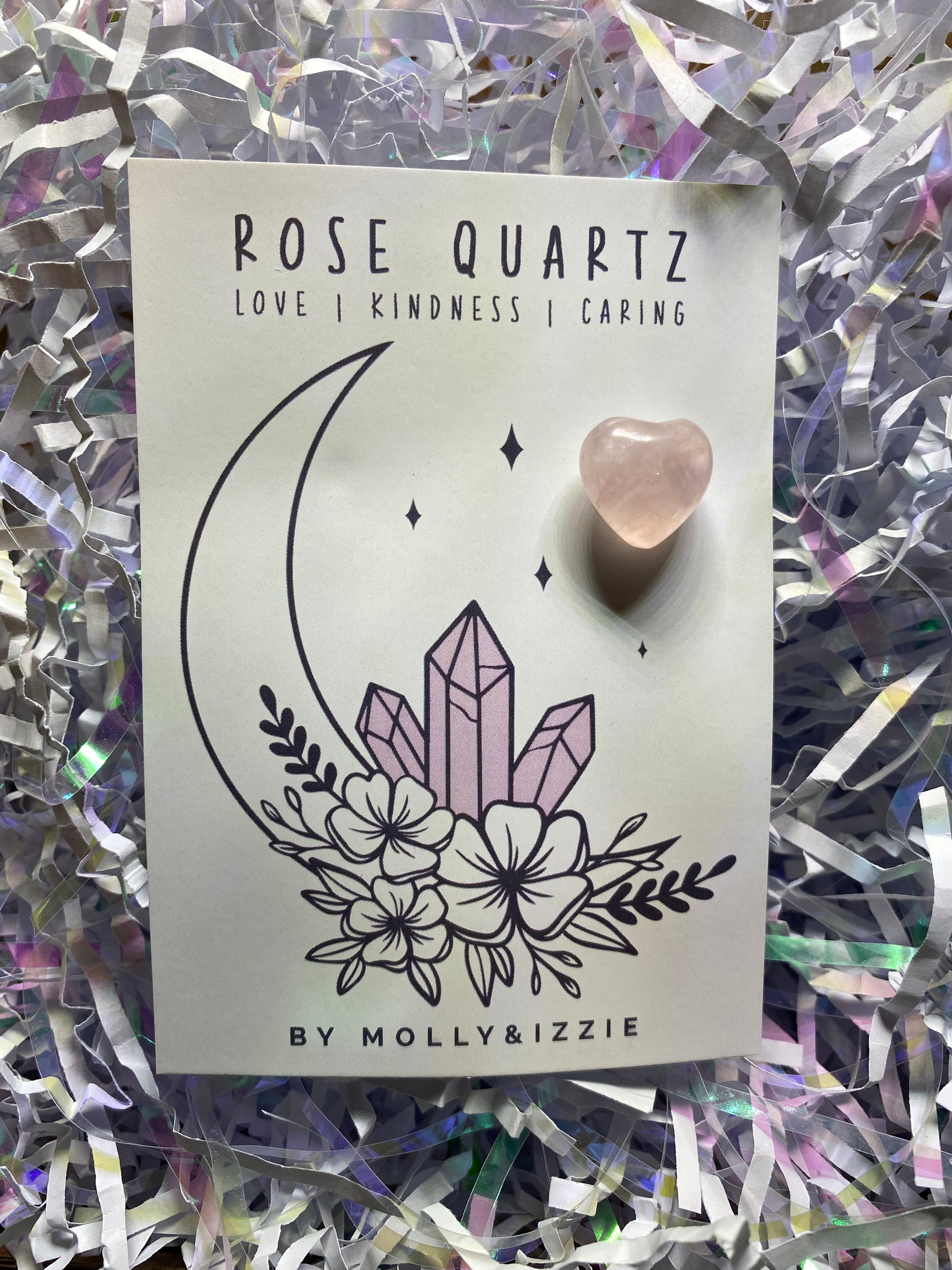 Rose Quartz Crystal Card