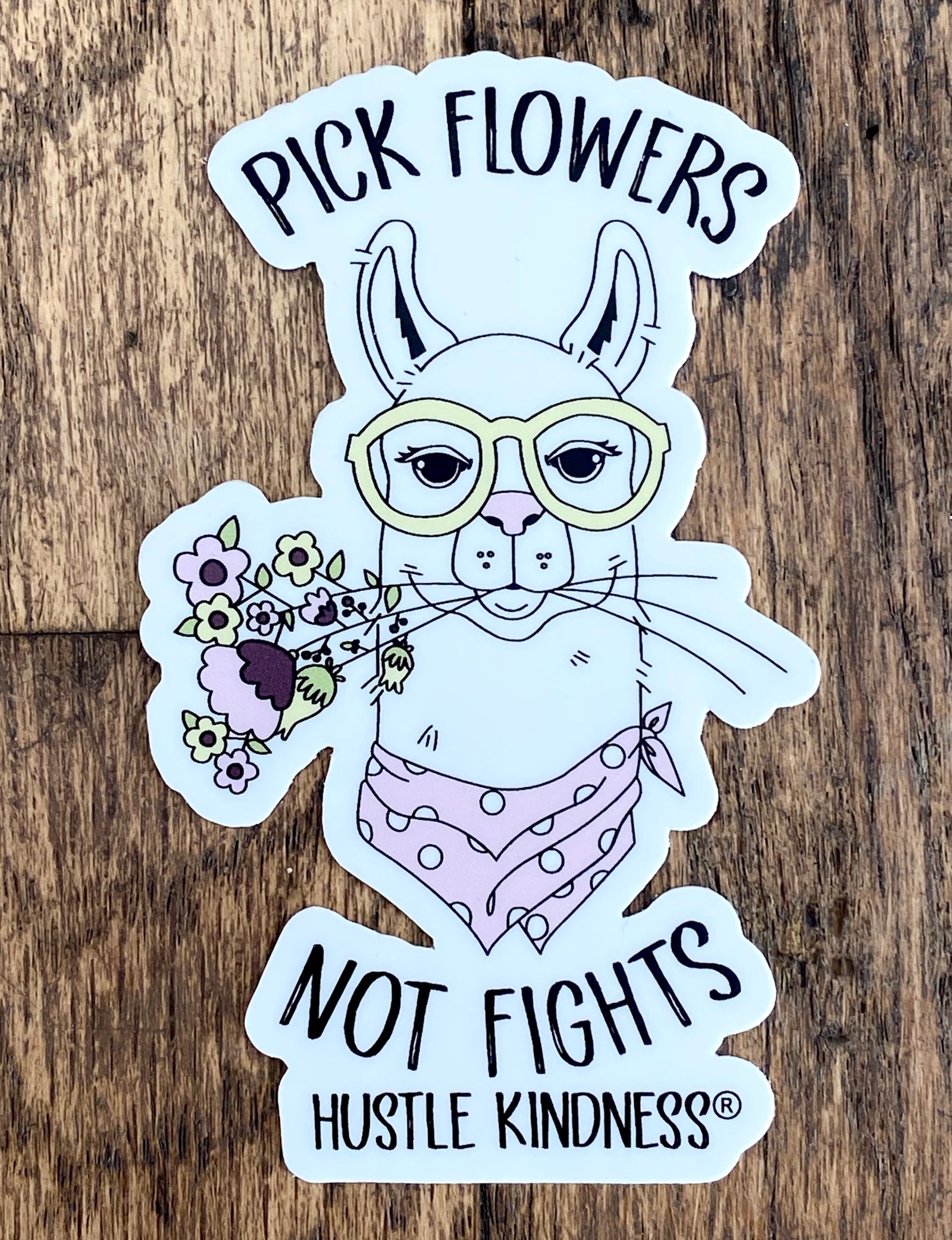 Llama Hustle Kindness Sticker